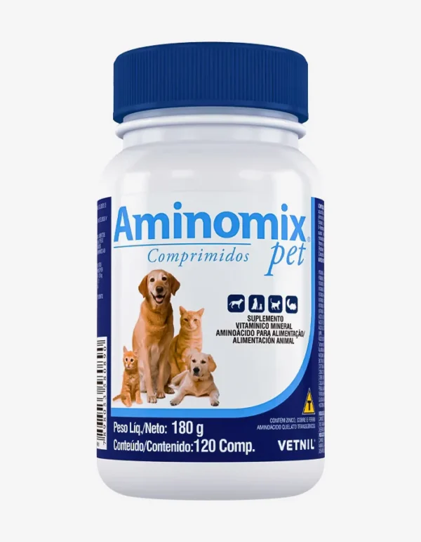 Aminomix Pets suplemento aminoácidos mascotas 120 tabletas