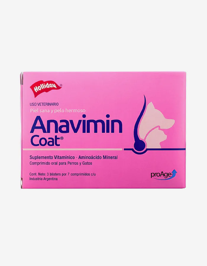 Anavimin Coat dermocosmetico piel perros y gatos 21 tabletas