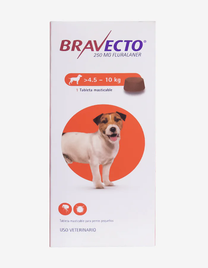 Bravecto perros antipulgas masticable caninos 4.5 a 10kg