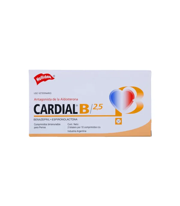 Cardial B vasodilatador mixto perros 2.5mg 20 tabletas