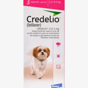 Credelio perros antipulgas masticable 2.5 a 5.5kg 3 tabletas