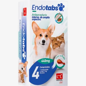 Endotabs antiparasitario interno perros y gatos 440mg 4 tabletas