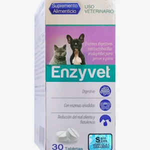 Enzyvet suplemento digestivo probioticos perros y gatos 30 tabletas