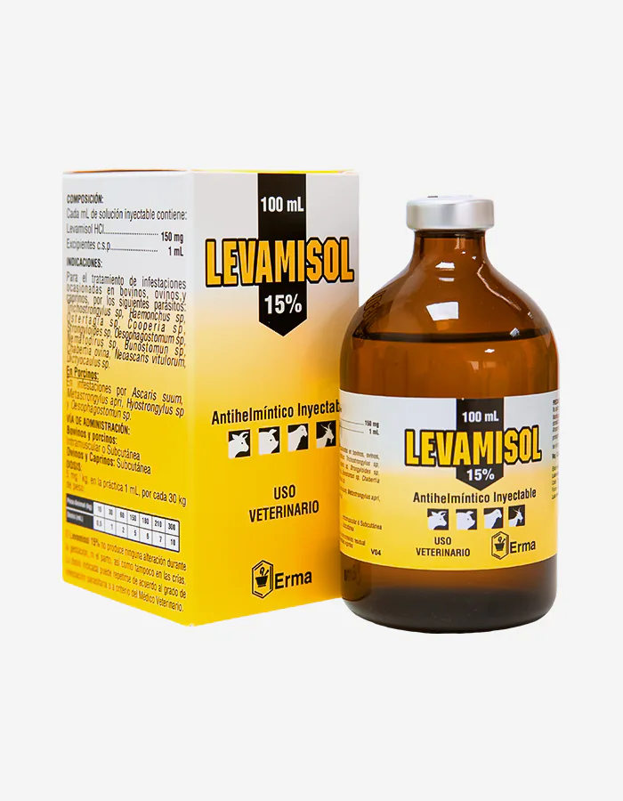 Levamisol 15% antihelmintico solucion inyectable