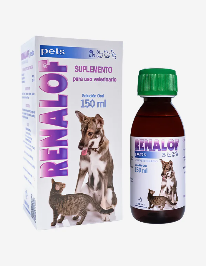 Renalof Pets suplemento para salud urinaria en perros y gatos