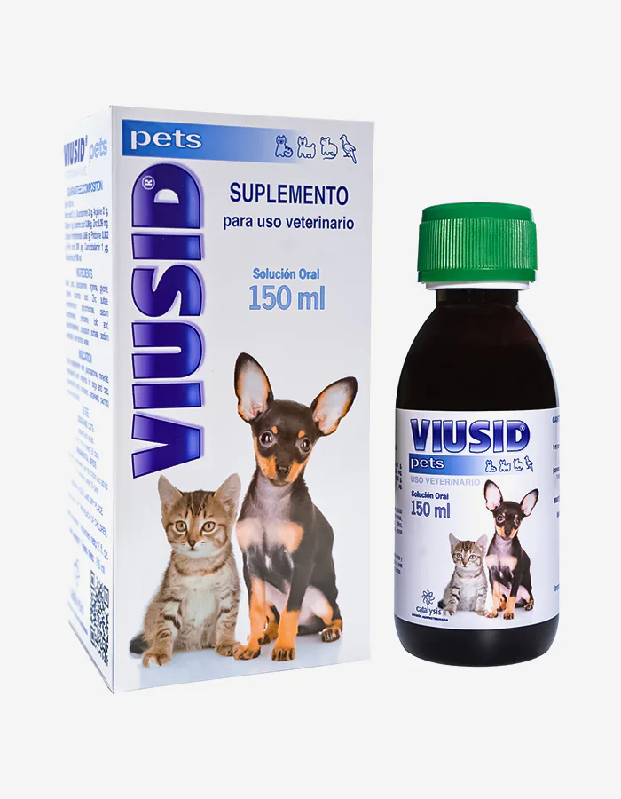 Viusid Pets suplemento antiviral para perros y gatos